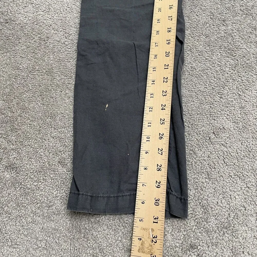 Onia Linen Blend Pants Womens Medium Dark Gray Drawstring Casual Outdoor 34x30.5